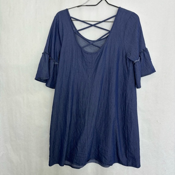 5/$25 Naif Denim midi dress petite medium - Picture 3 of 3